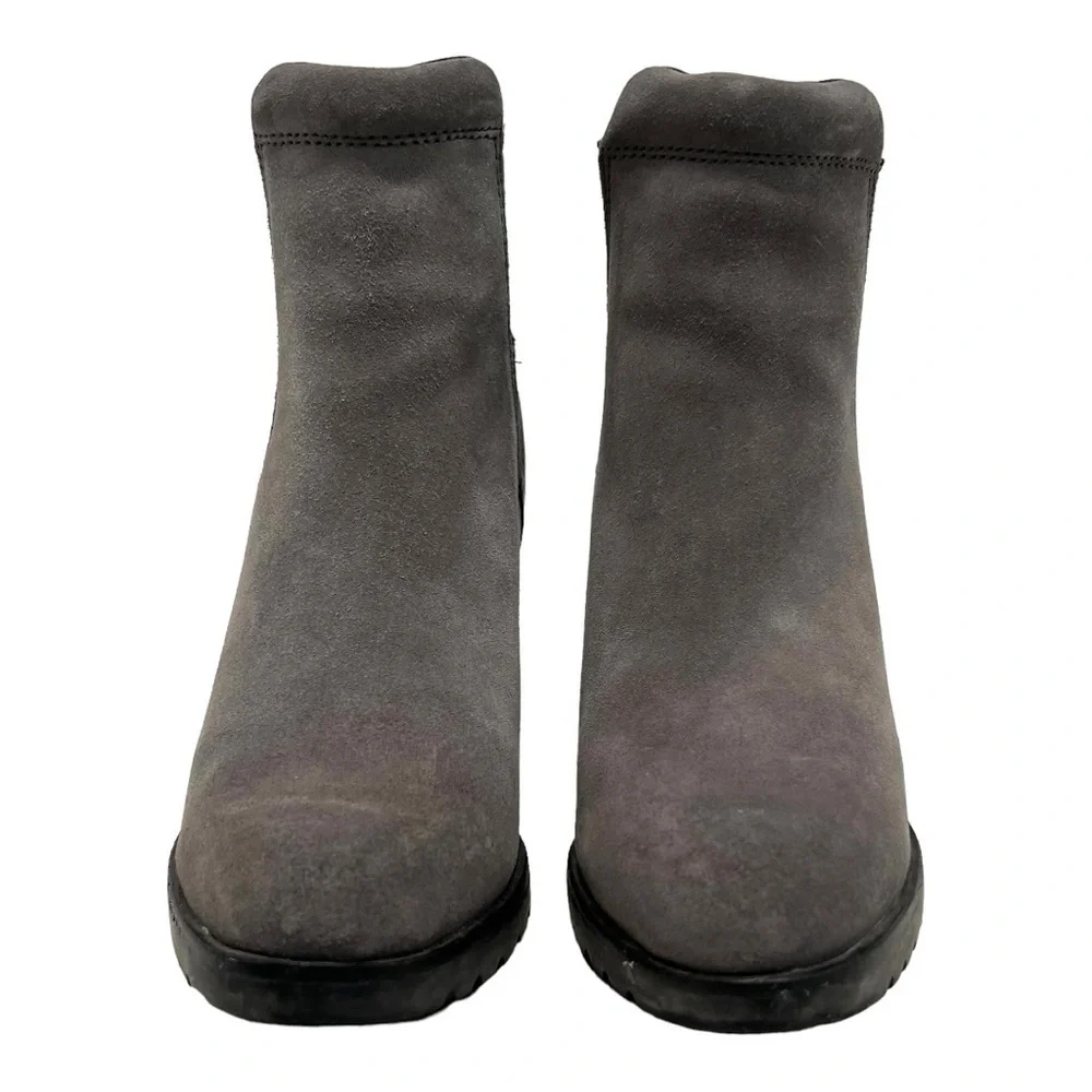 Sorel After Hours Gray Suede Wedge Heel Casual Ankle Boots Women’s 6.5 - Picture 3 of 15